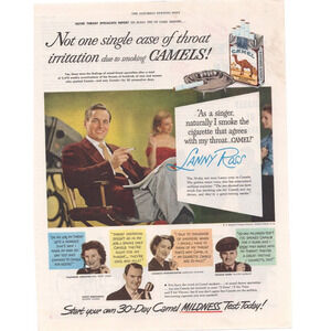Vintage Original Camel Cigarettes Magazine Advertisement 1950s Tobacciana